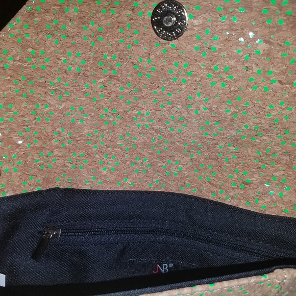 🌻Cork Envelope Clutch with Neon Green Cut Outs - Picture 5 of 5